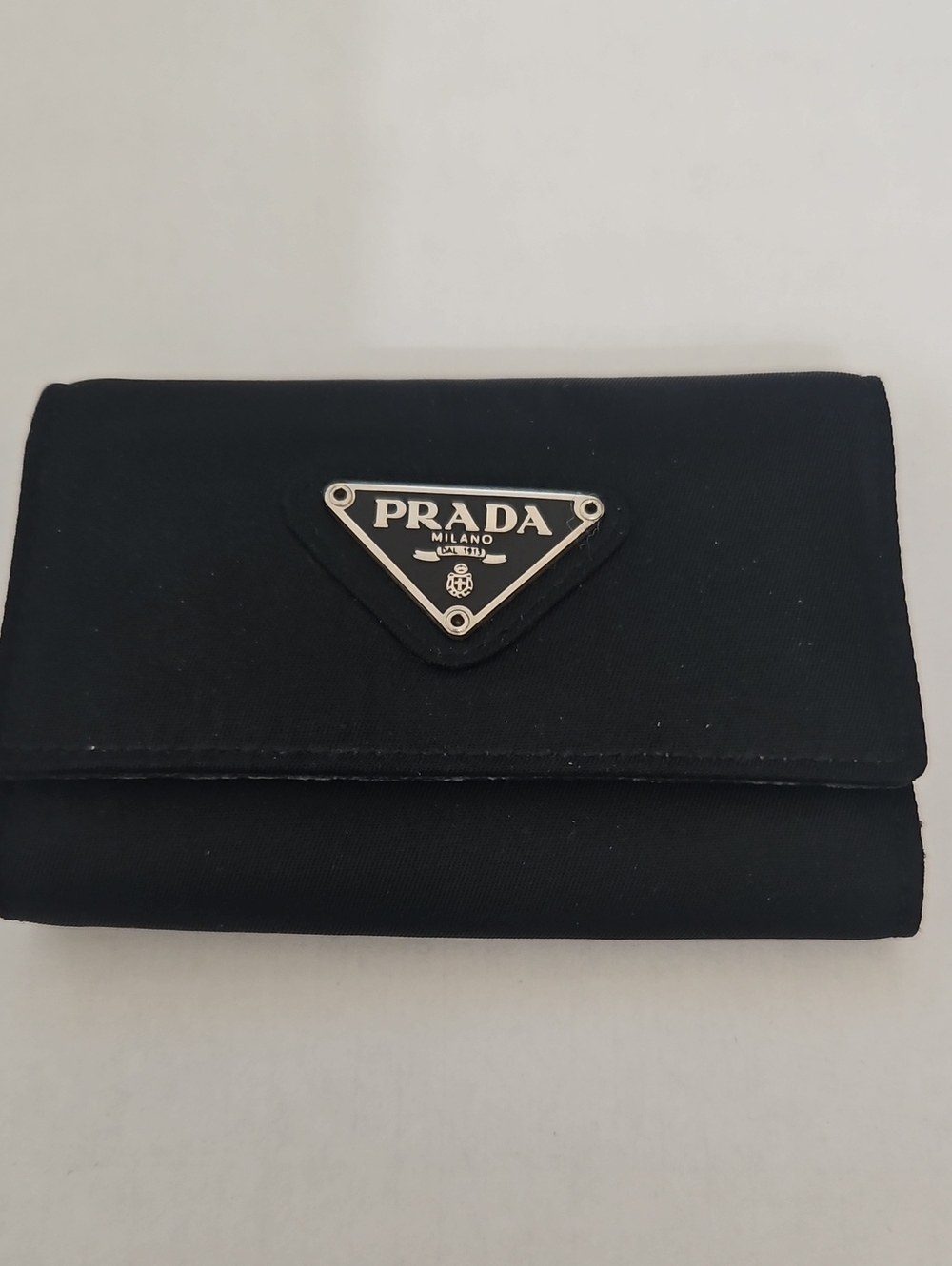 Prada Black Nylon/ Leather Card and keyholder.